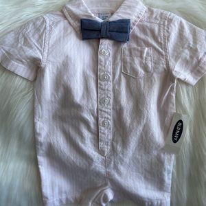 Baby boy one piece with bow tie